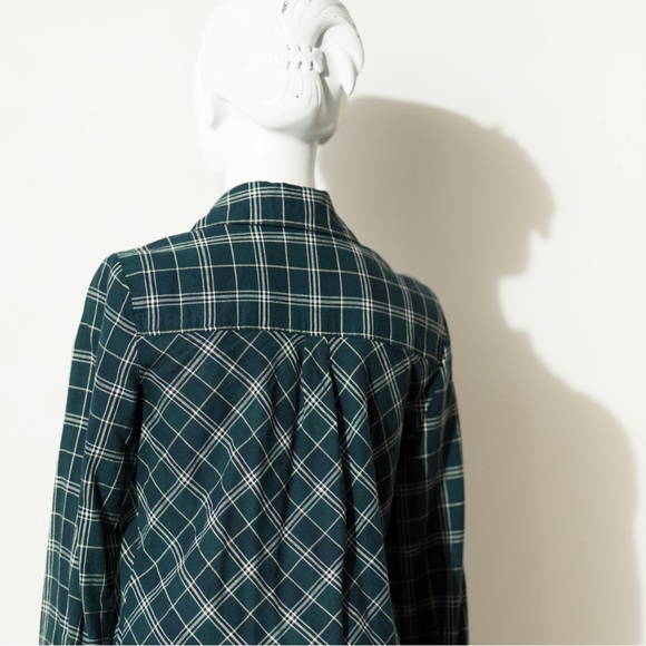 JOIE Plaid Tuxedo Button up Shirt, Caviar Blue, Green, Small - Picture 10 of 10